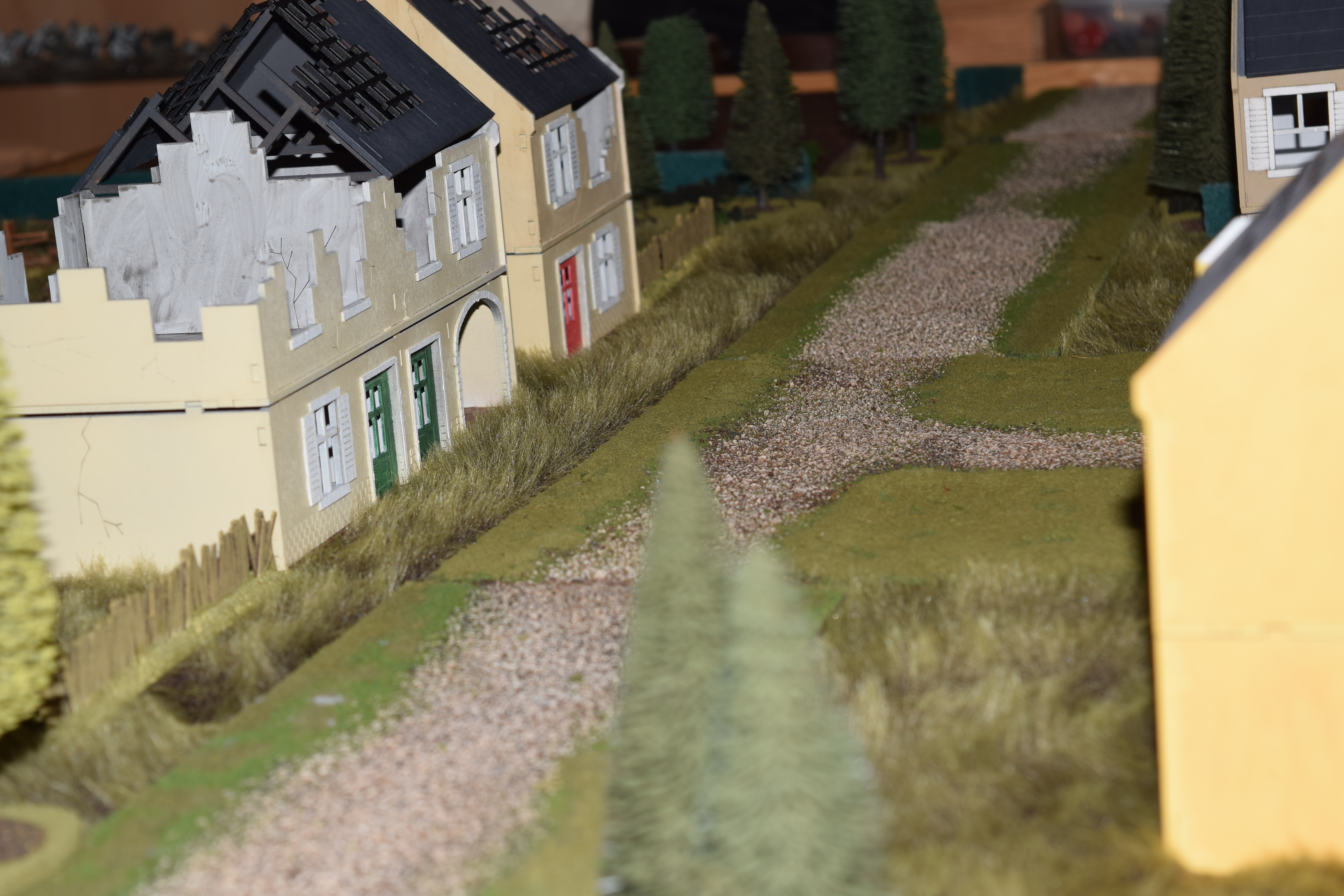 Detail of Gaming board setup using the new mat from Killing Fields Terrain.