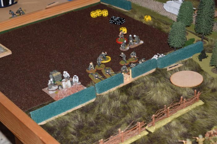 The German right flank prepares to come under close range small arms fire.