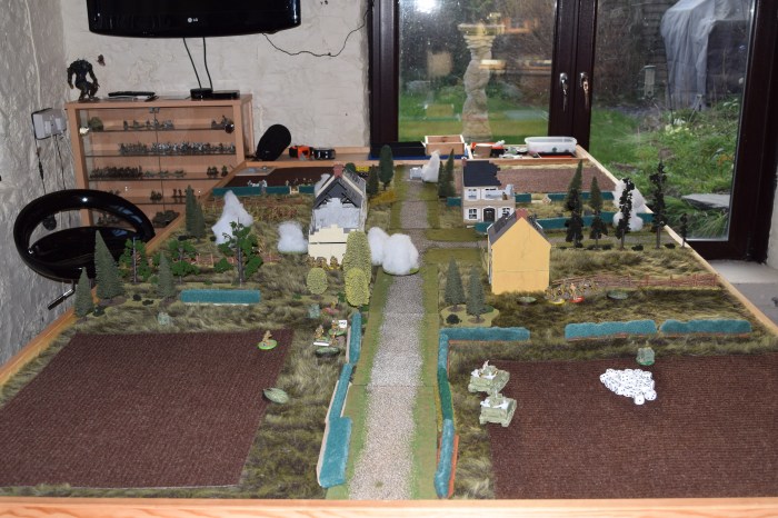 The table with the new smoke markers in use.