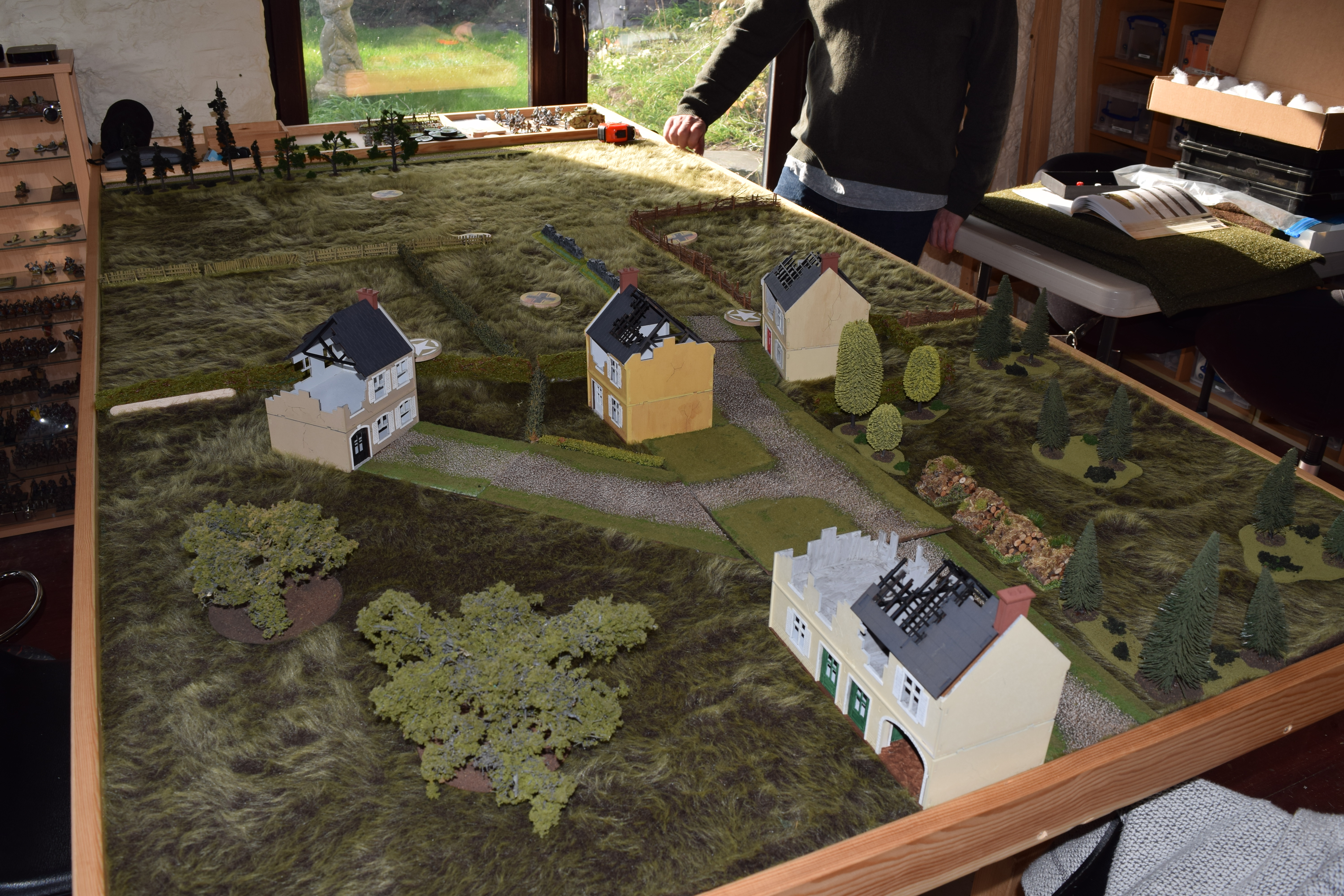 Table setup for Sunday's game