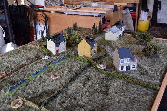 Table setup for Sunday's game