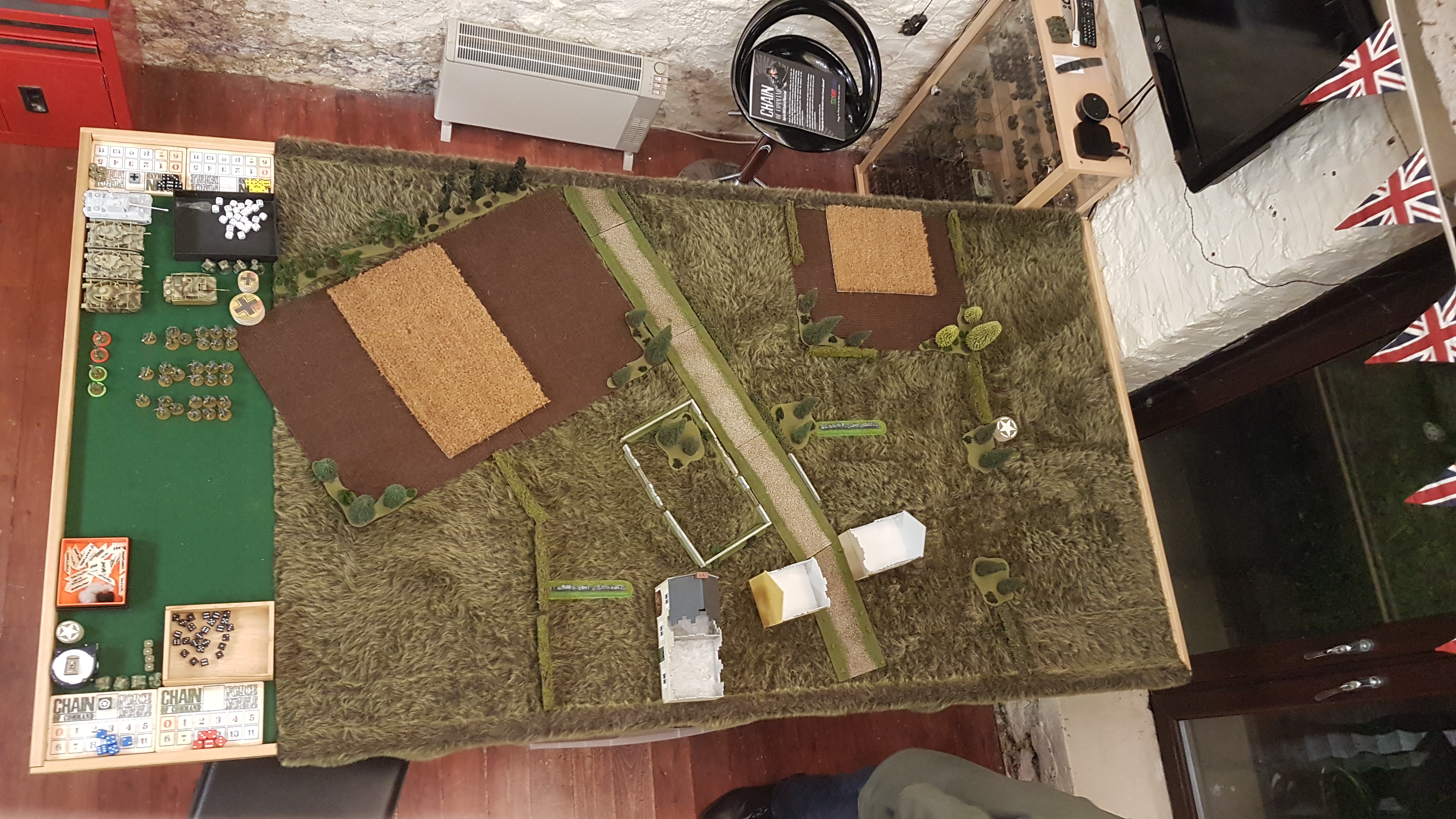 Aerial view of table setup