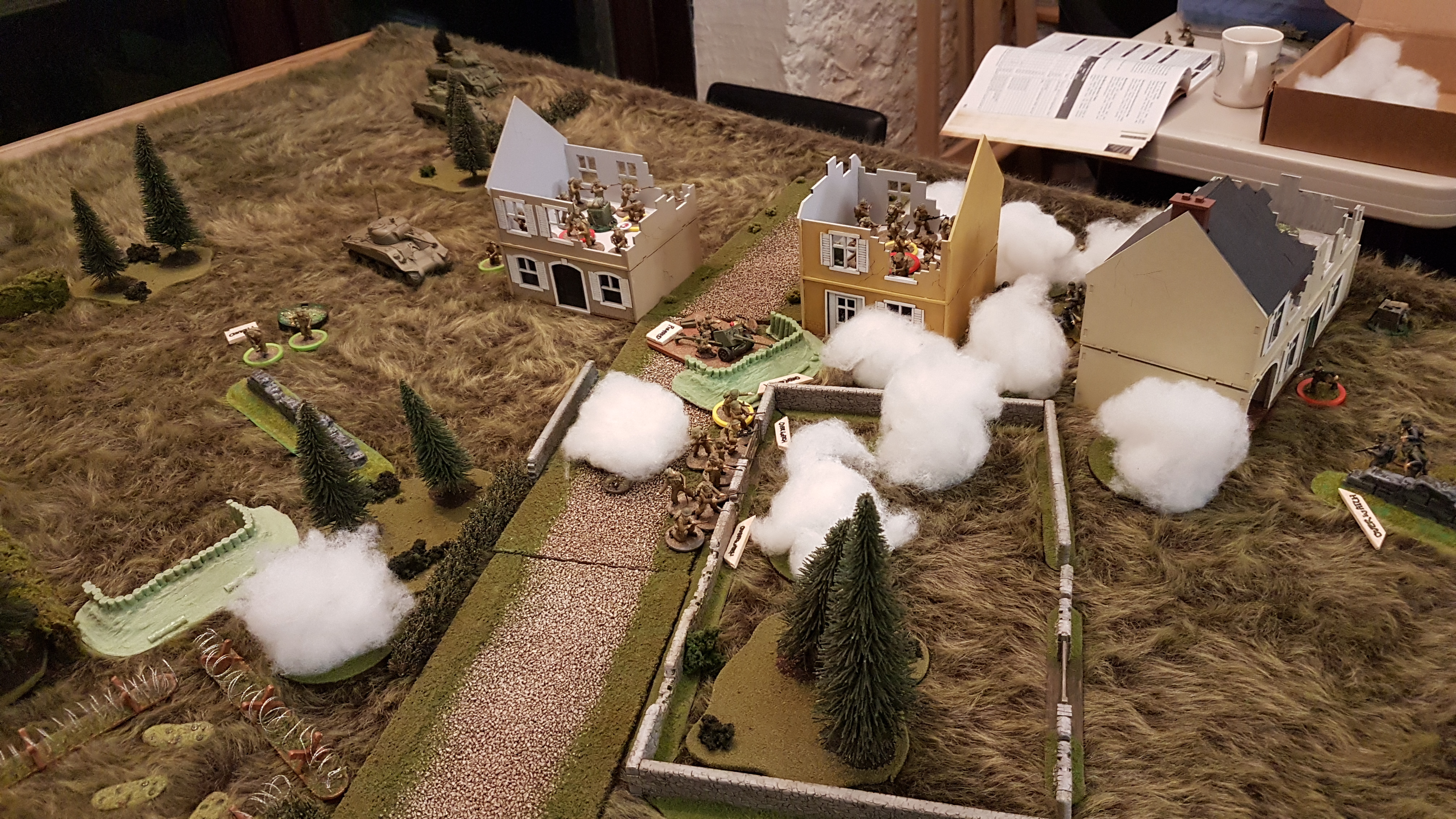 Intense fighting in the centre of the table.