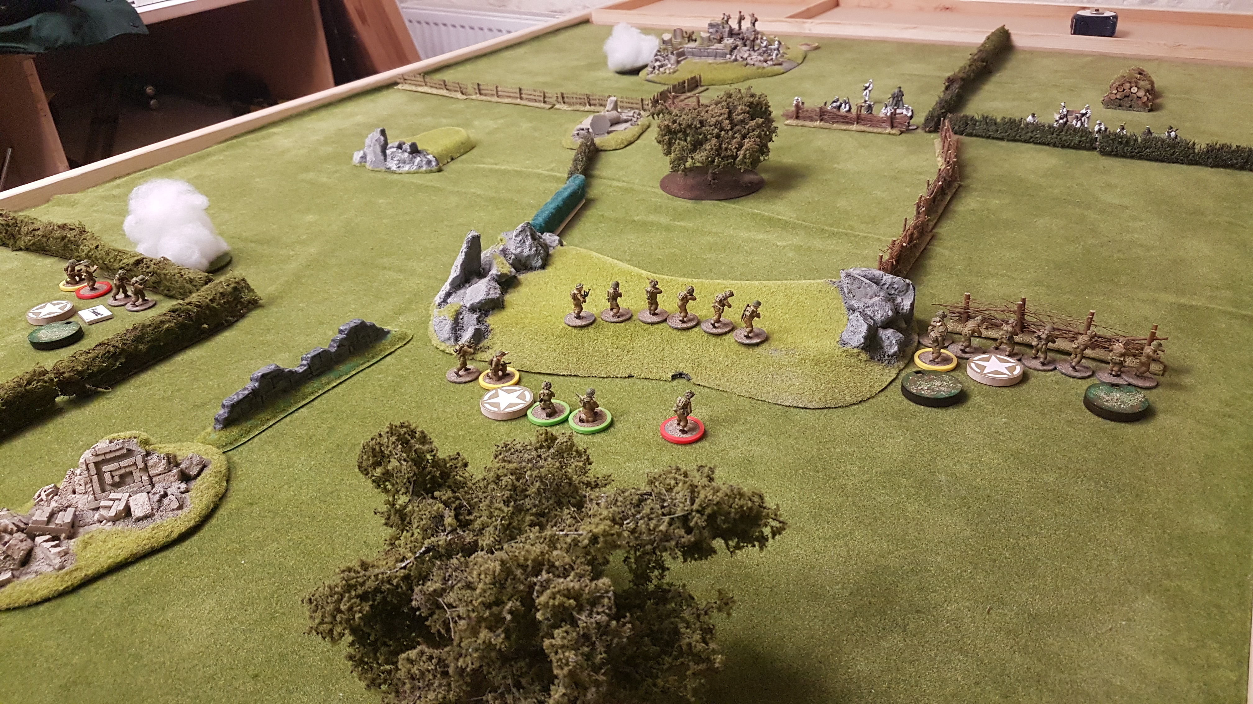 The Light Mortar team starts to provide smoke cover.