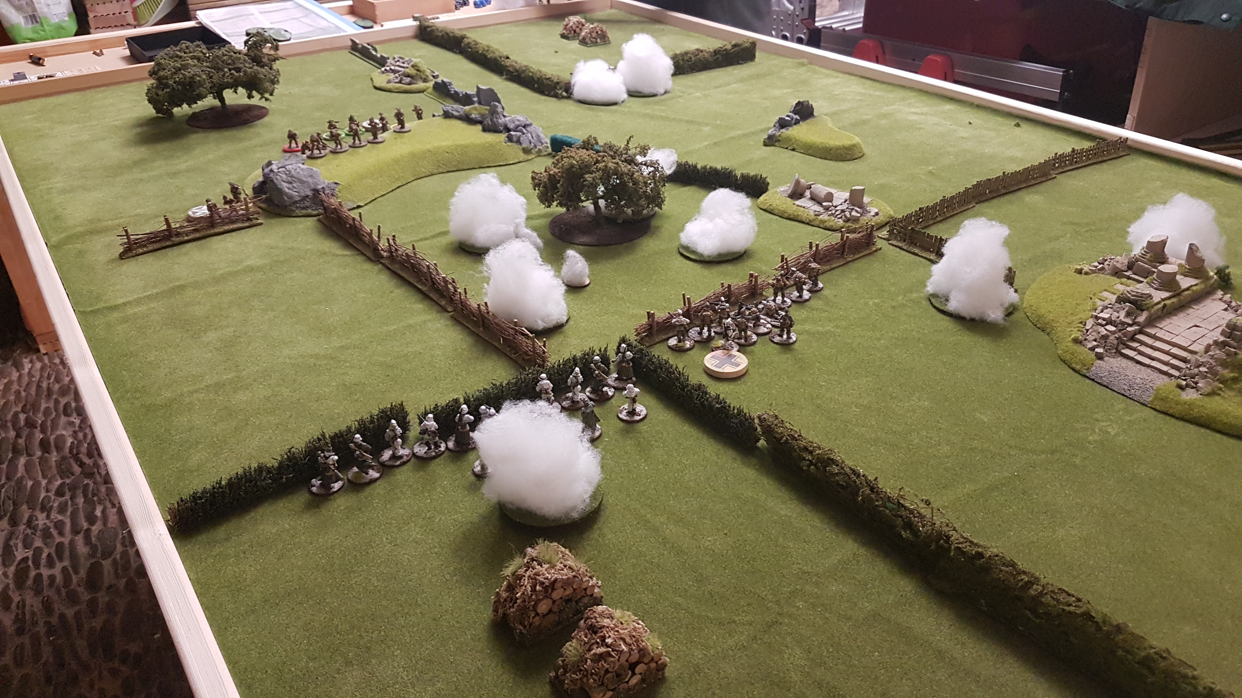 The battlefield becomes more and more obscured by smoke.