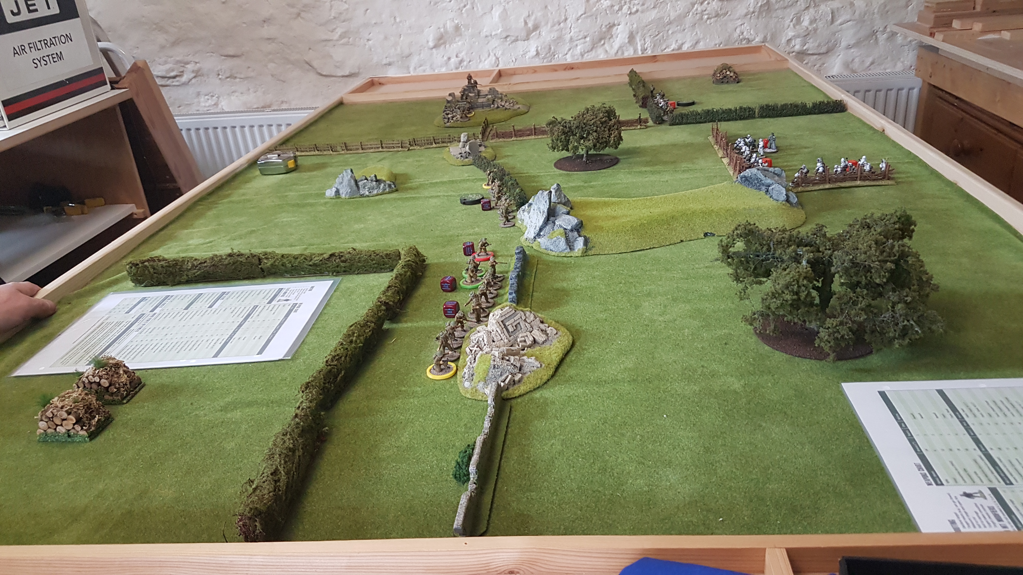 And the British up to cover along the centre of the table.