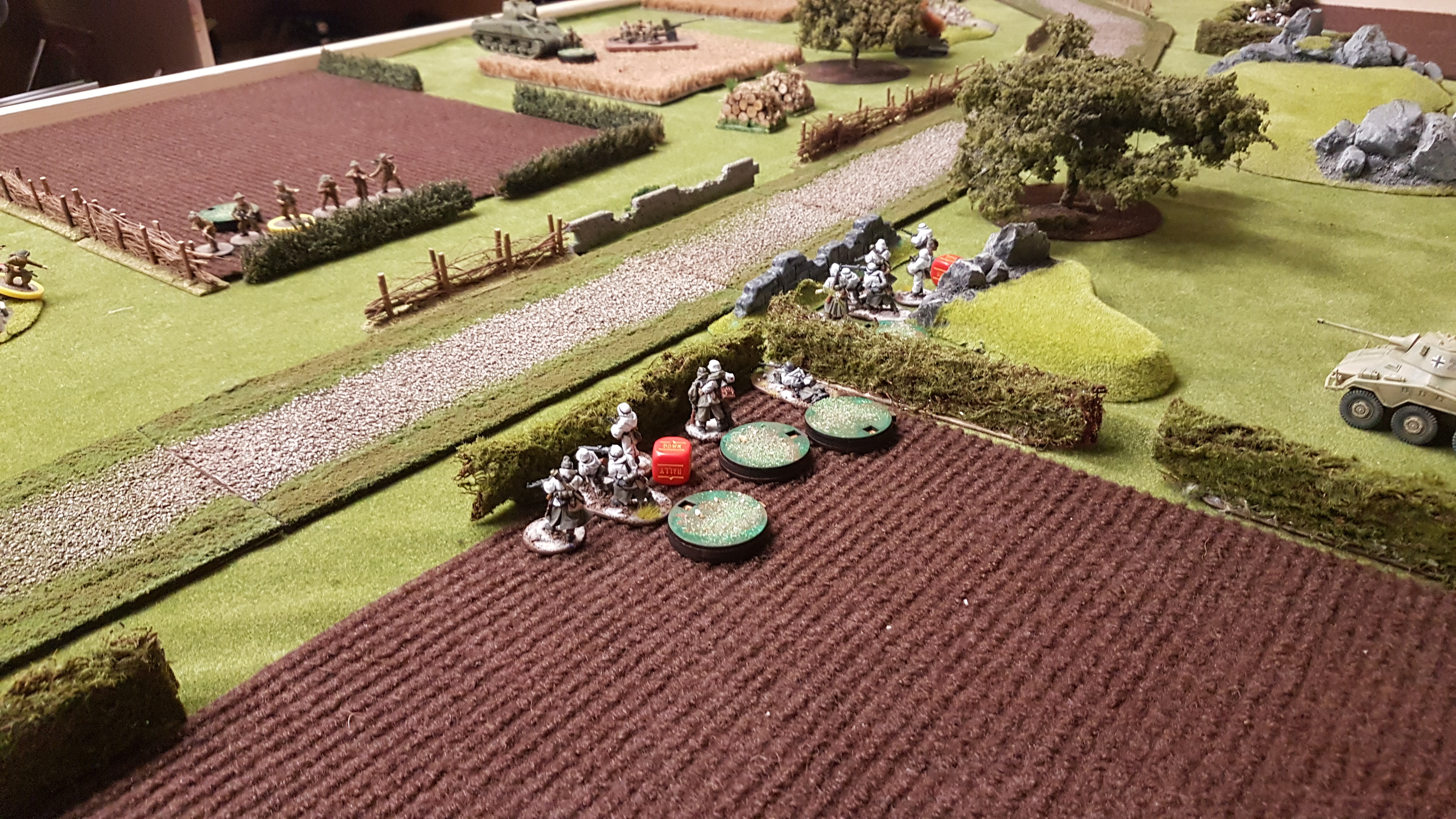 The German infantry return fire but are becoming more and more pinned.